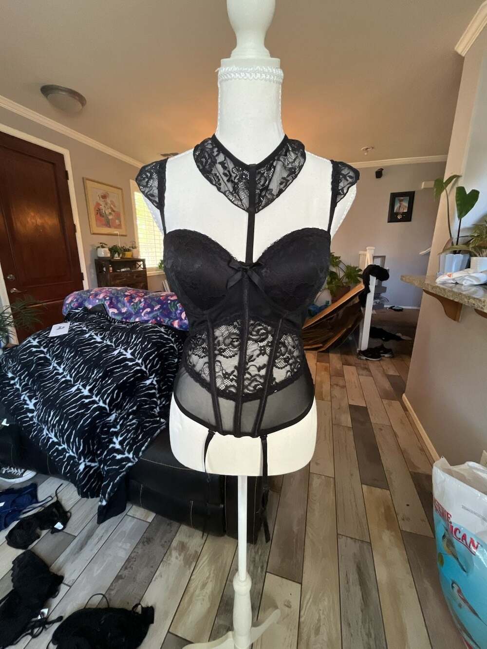 Breathable Fabric Belt Straps Black Lingerie